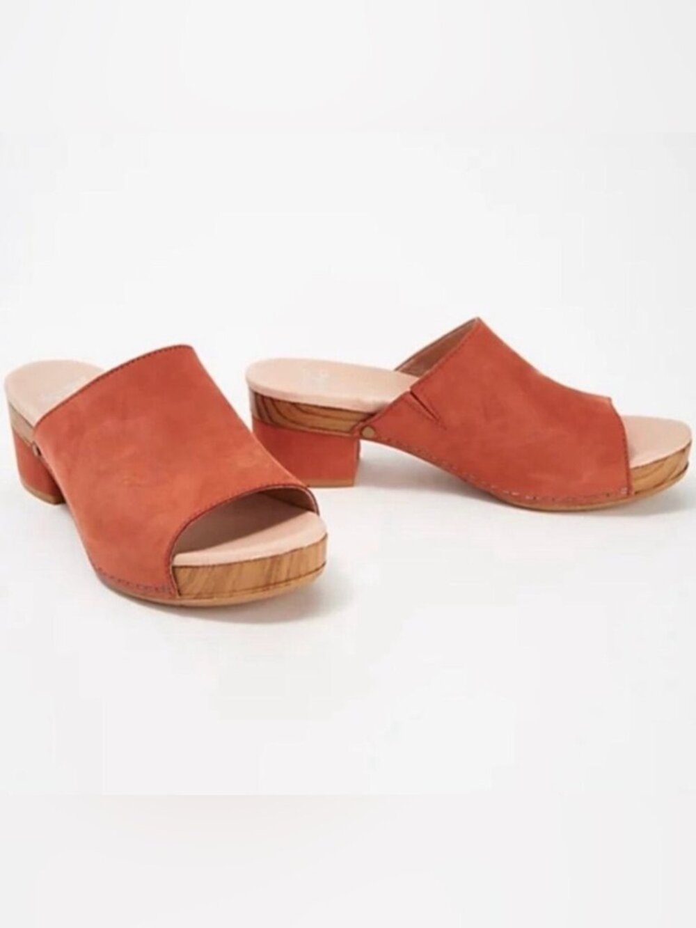Dansko Women's Maci Slide Sandal Suede Coral EU 37 US 6.5-7